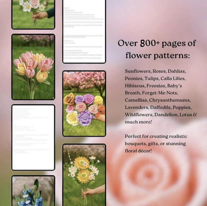 800+ Flower Bouquet Crochet PATTERNS - My Crafty
