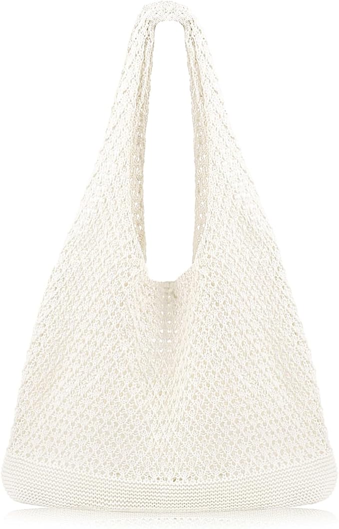 Crochet Sweet Tote bag for Women Aesthetic Mesh Hippie Bag Knit Bag