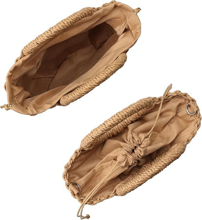 Womens Straw Bag Woven Crossbody Shoulder Bags Top Handle Satchel Purse