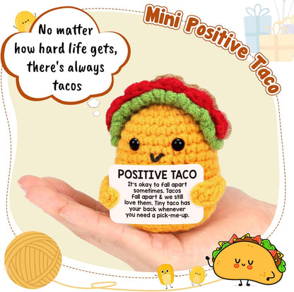 Positive Crochet Taco Christmas Birthday Gifts for Women Men Self Care Thanksgiving Basket
