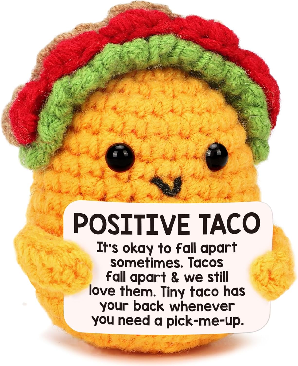 Positive Crochet Taco Christmas Birthday Gifts for Women Men Self Care Thanksgiving Basket