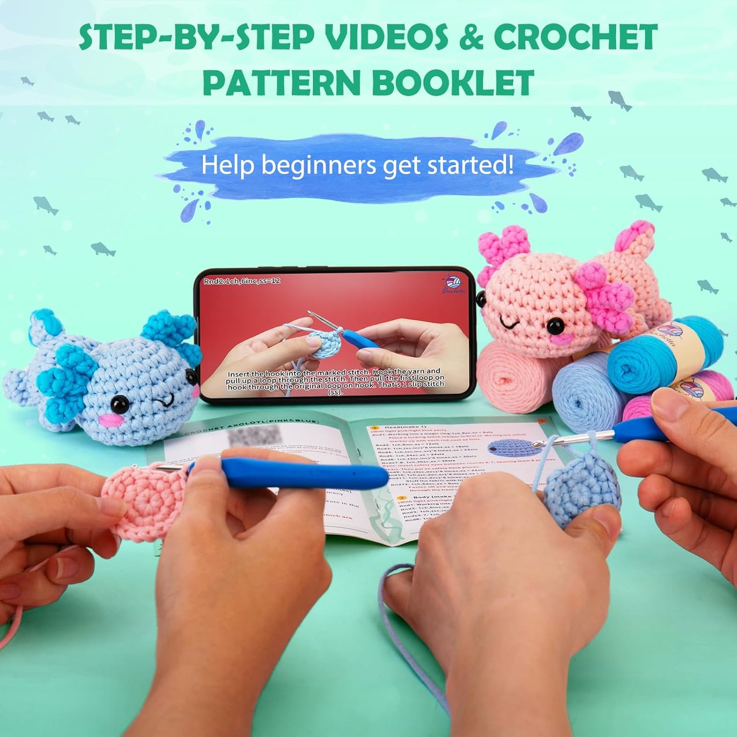 Crochet Kit for Beginners Crochet Starter Kit w Step-by-Step Video Tutorials