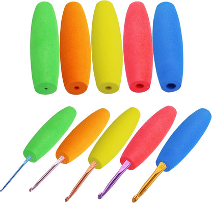 5PCS Crochet Hook Grips Set Ergonomic Fits 2mm to 10mm Hooks