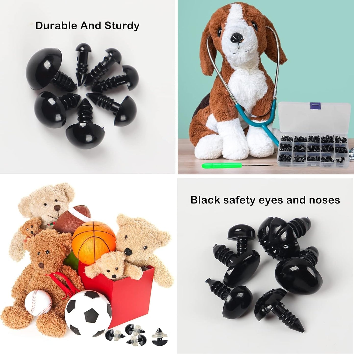 566PCS Safety Eyes and Noses for Amigurumi Stuffed Crochet Eyes with Washers