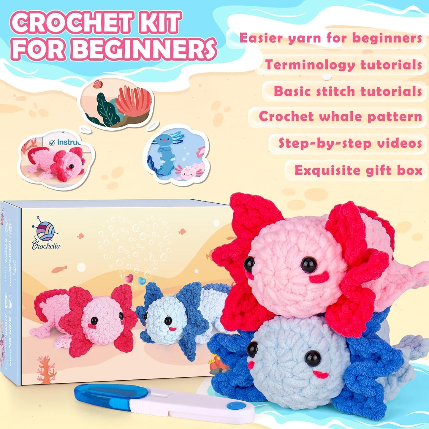 Crochet Kit for Beginners Crochet Starter Kit w Step-by-Step Video Tutorials