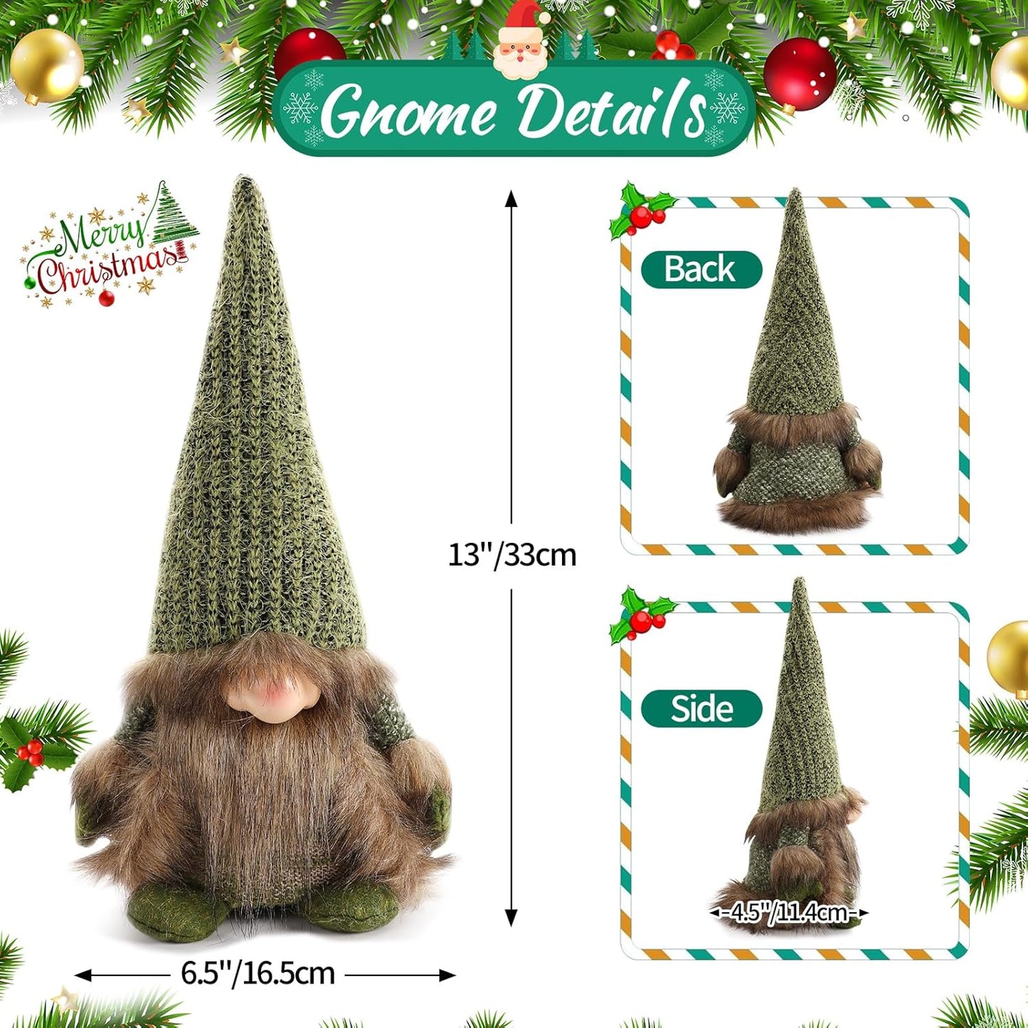 Gnome Christmas Decorations Santa Plush Ornaments Holiday Elf