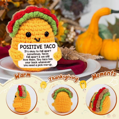 Positive Crochet Taco Christmas Birthday Gifts for Women Men Self Care Thanksgiving Basket
