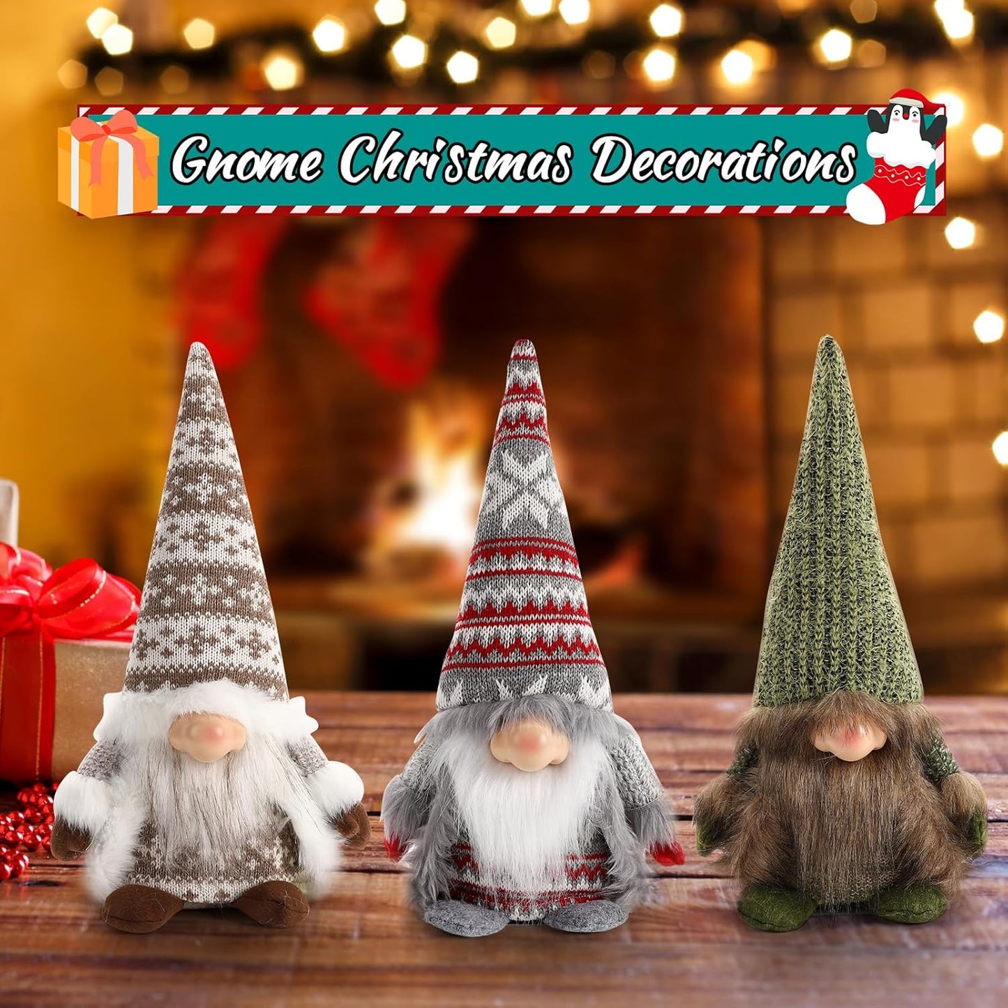 Gnome Christmas Decorations Santa Plush Ornaments Holiday Elf