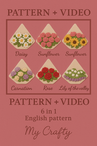 6 in 1 Bouquet Blanket Crochet Patterns - MY Crafty