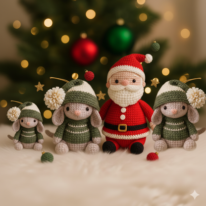 Amigurumi Santa and Mouse Christmas Crochet Patterns - My Crafty