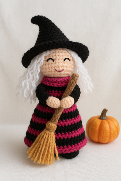 Halloween Witch Hat Keychain Crochet Pattern Amigurumi PDF