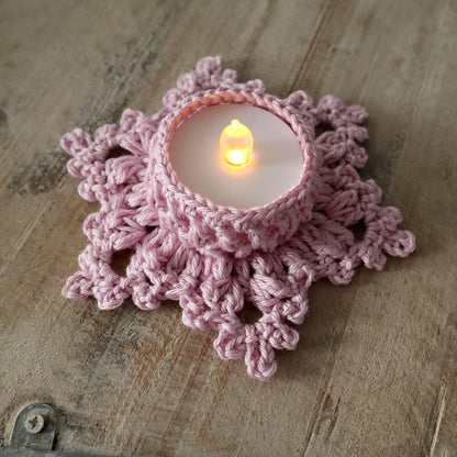 Snowflake LED Tea Light Holders Crochet Pattern - My Crafty