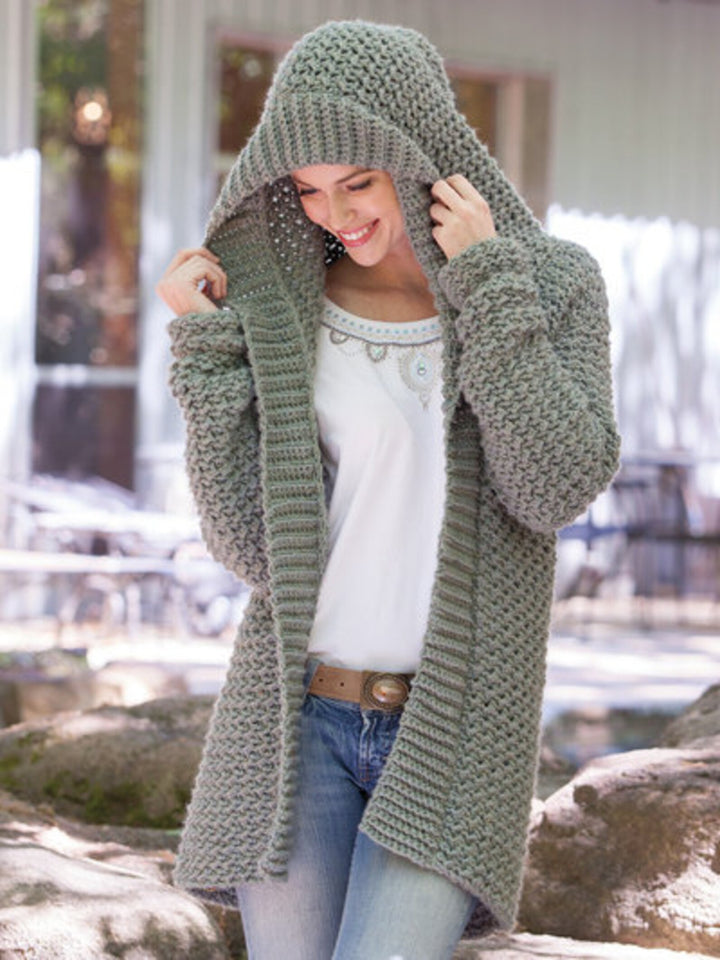Hooded Jacket Coat Longline Vintage Crochet Pattern - My Crafty