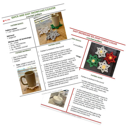 Snowflake LED Tea Light Holders Crochet Pattern - My Crafty