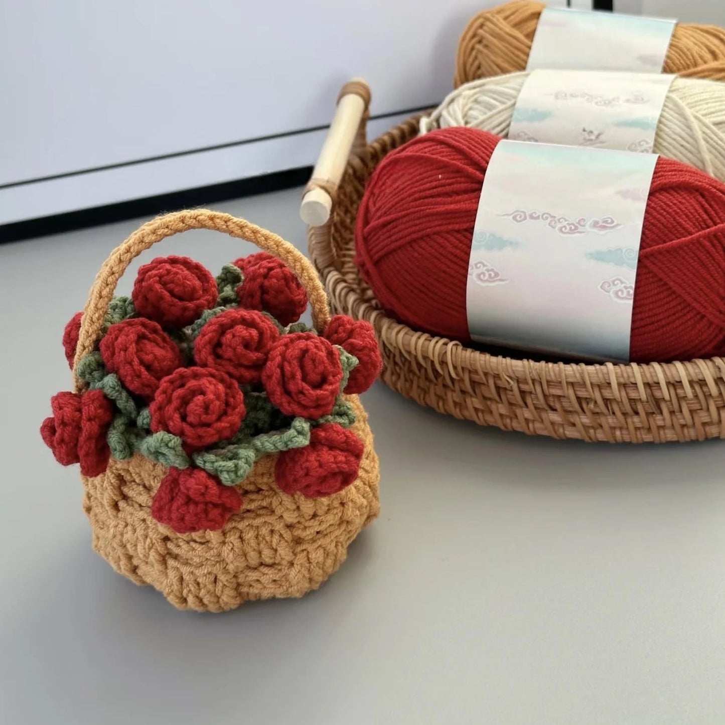 Rose Coaster & Flower Basket Crochet Pattern 5 languages - My Crafty