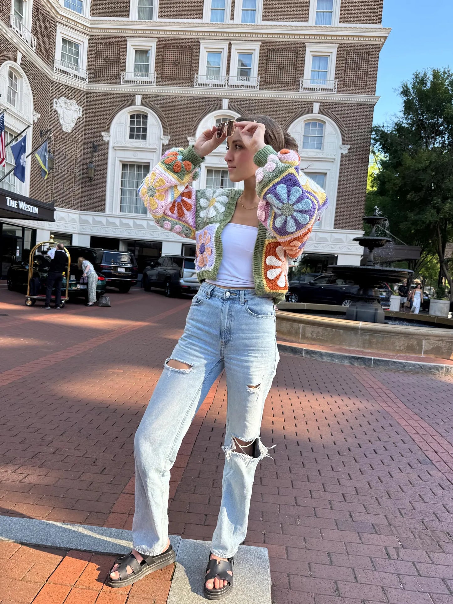 Daisy Sweater Mystery Retro Daisy Cardigan Crochet Pattern PDF