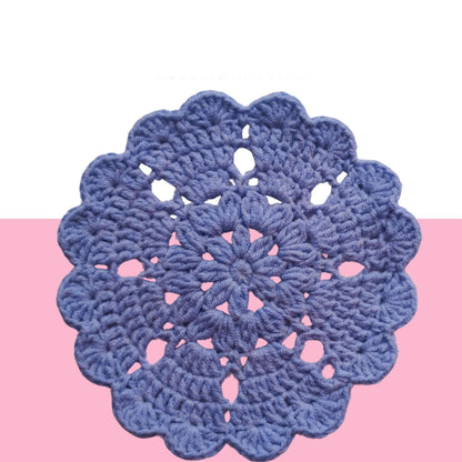 Crochet Heart & Flower Coaster Pattern Easy DIY House Decor - My Crafty