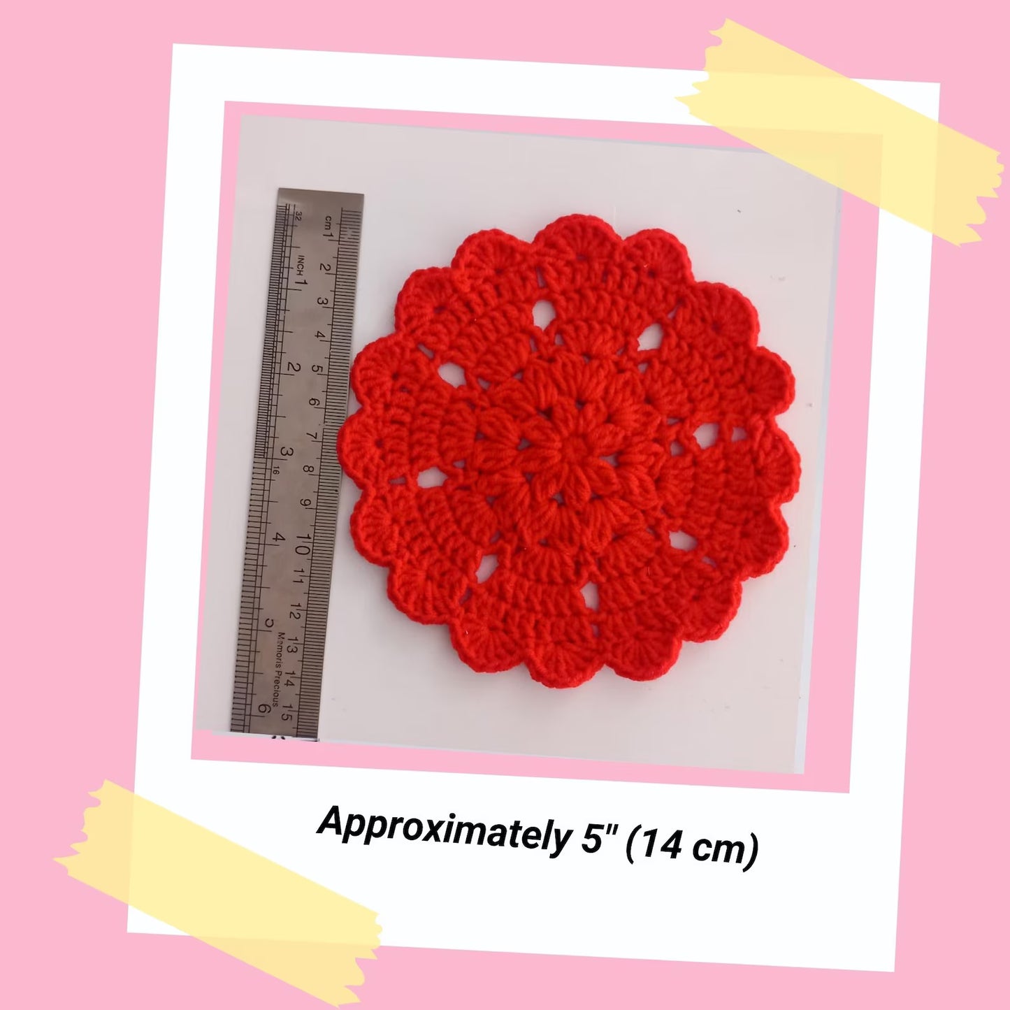 Crochet Heart & Flower Coaster Pattern Easy DIY House Decor - My Crafty