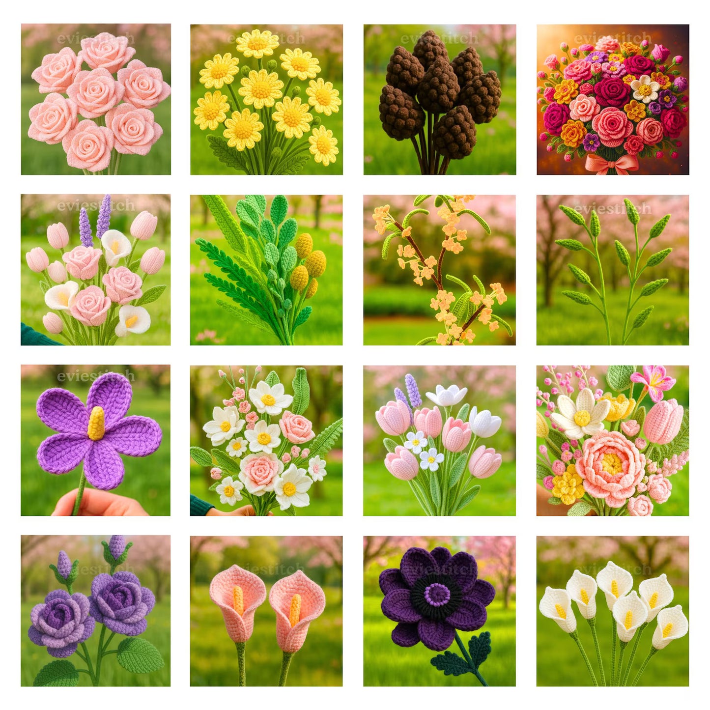 800+ Flower Bouquet Crochet PATTERNS - My Crafty