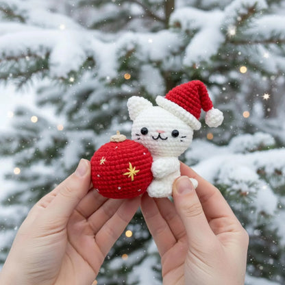 Christmas Cat and Ball Crochet PDF Pattern - My Crafty