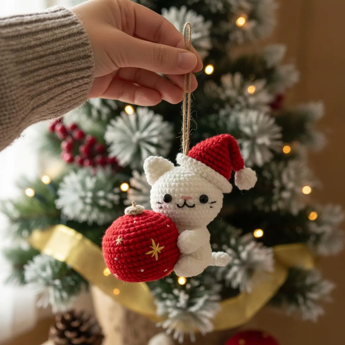 Christmas Cat and Ball Crochet PDF Pattern - My Crafty