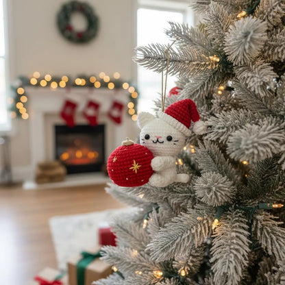 Christmas Cat and Ball Crochet PDF Pattern - My Crafty