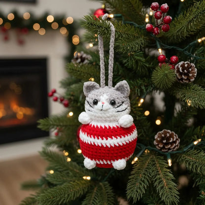Amigurumi Christmas Cat Ball Pattern Cute Cat Crochet PDF - My Crafty