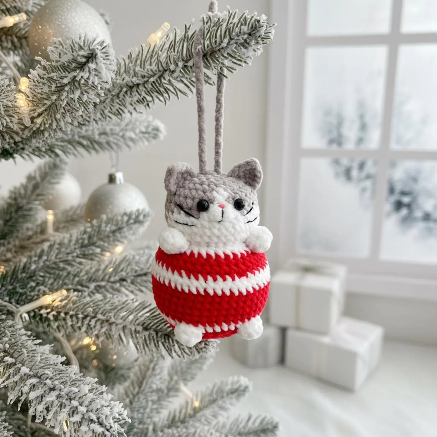 Amigurumi Christmas Cat Ball Pattern Cute Cat Crochet PDF - My Crafty