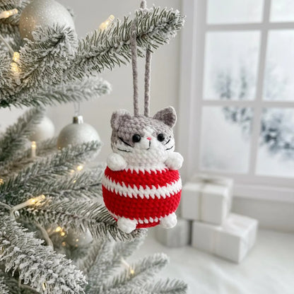 Amigurumi Christmas Cat Ball Pattern Cute Cat Crochet PDF - My Crafty