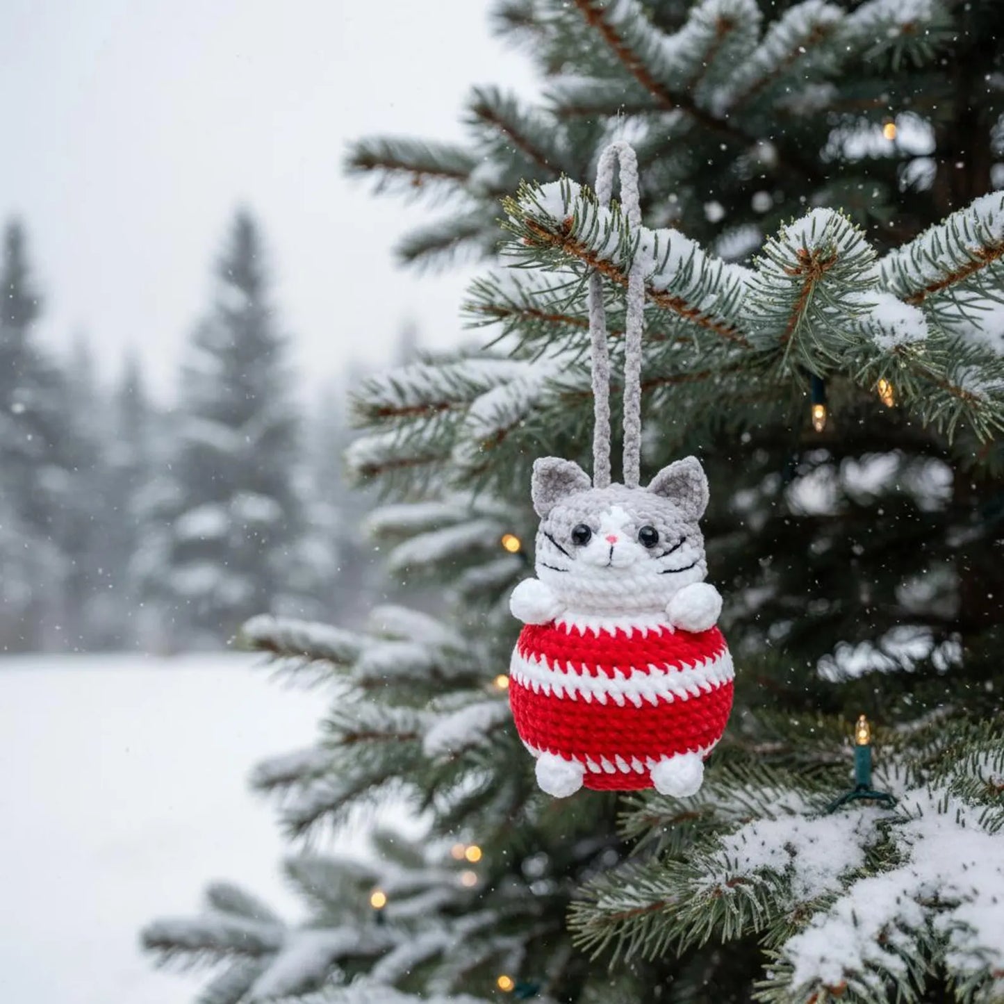 Amigurumi Christmas Cat Ball Pattern Cute Cat Crochet PDF - My Crafty