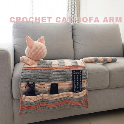 Crochet Cat Sofa Arm Organizer Pattern Couch Caddy PDF - My Crafty
