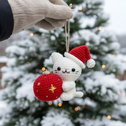 Christmas Cat and Ball Crochet PDF Pattern - My Crafty