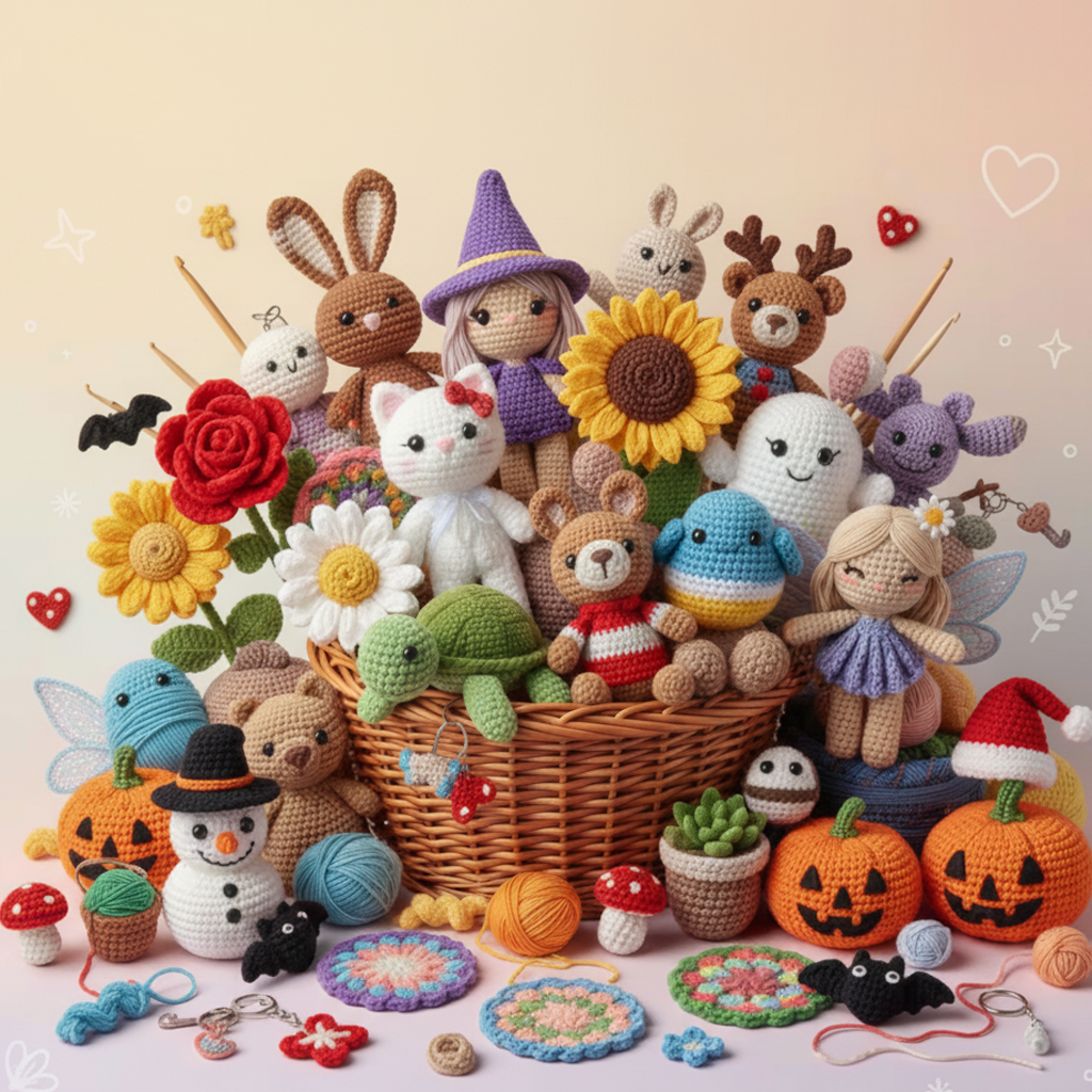 1100+ Amigurumi Crochet Pattern Bundle All in One Cute Animals..
