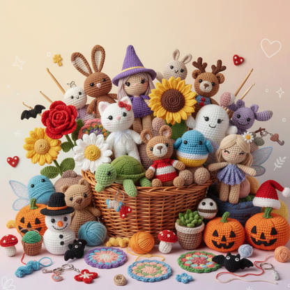 1100+ Amigurumi Crochet Pattern Bundle All in One Cute Animals..