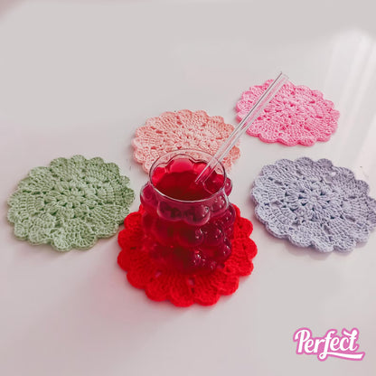 Crochet Heart & Flower Coaster Pattern Easy DIY House Decor - My Crafty