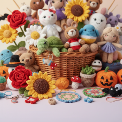 1100+ Amigurumi Crochet Pattern Bundle All in One Cute Animals..