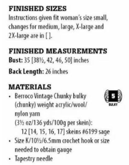 Hooded Jacket Coat Longline Vintage Crochet Pattern - My Crafty