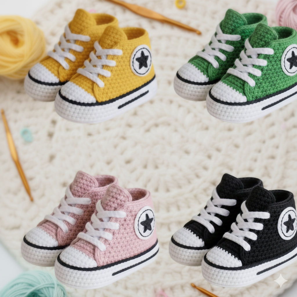 Baby Sneakers Unisex Baby Booties DIY Gift for Newborn Crochet PDF - My Crafty