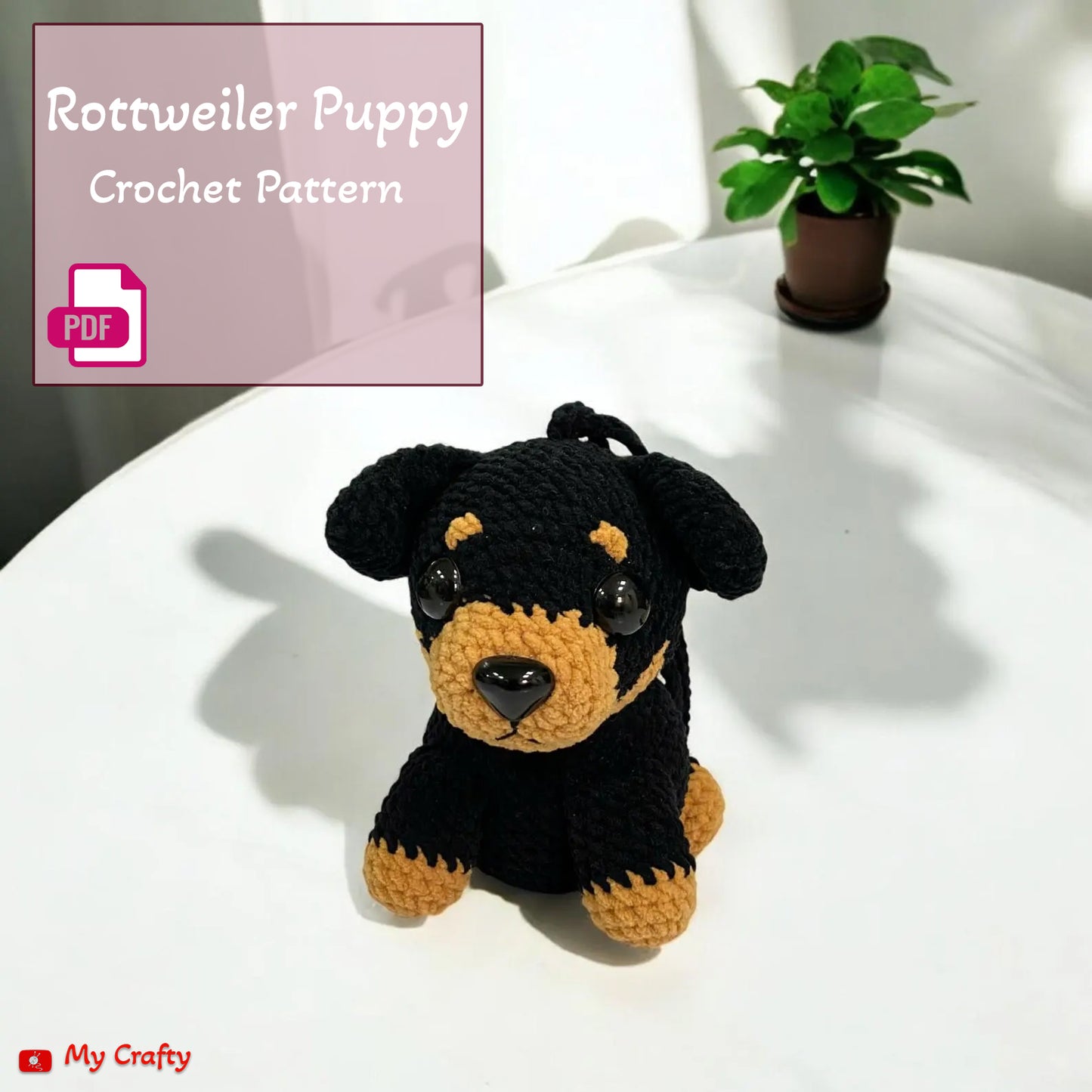Puppy Rottweiler Dog Car Charm Crochet Pattern - My Crafty