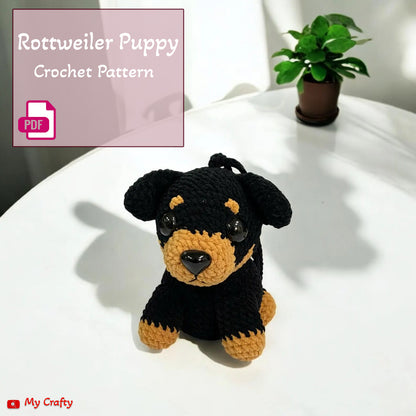 Puppy Rottweiler Dog Car Charm Crochet Pattern - My Crafty