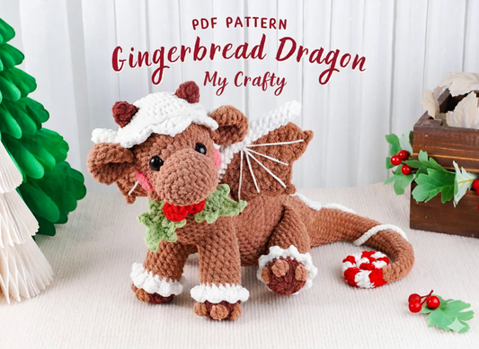 Christmas Amigurumi Gingerbread Dragon Crochet Pattern - My Crafty
