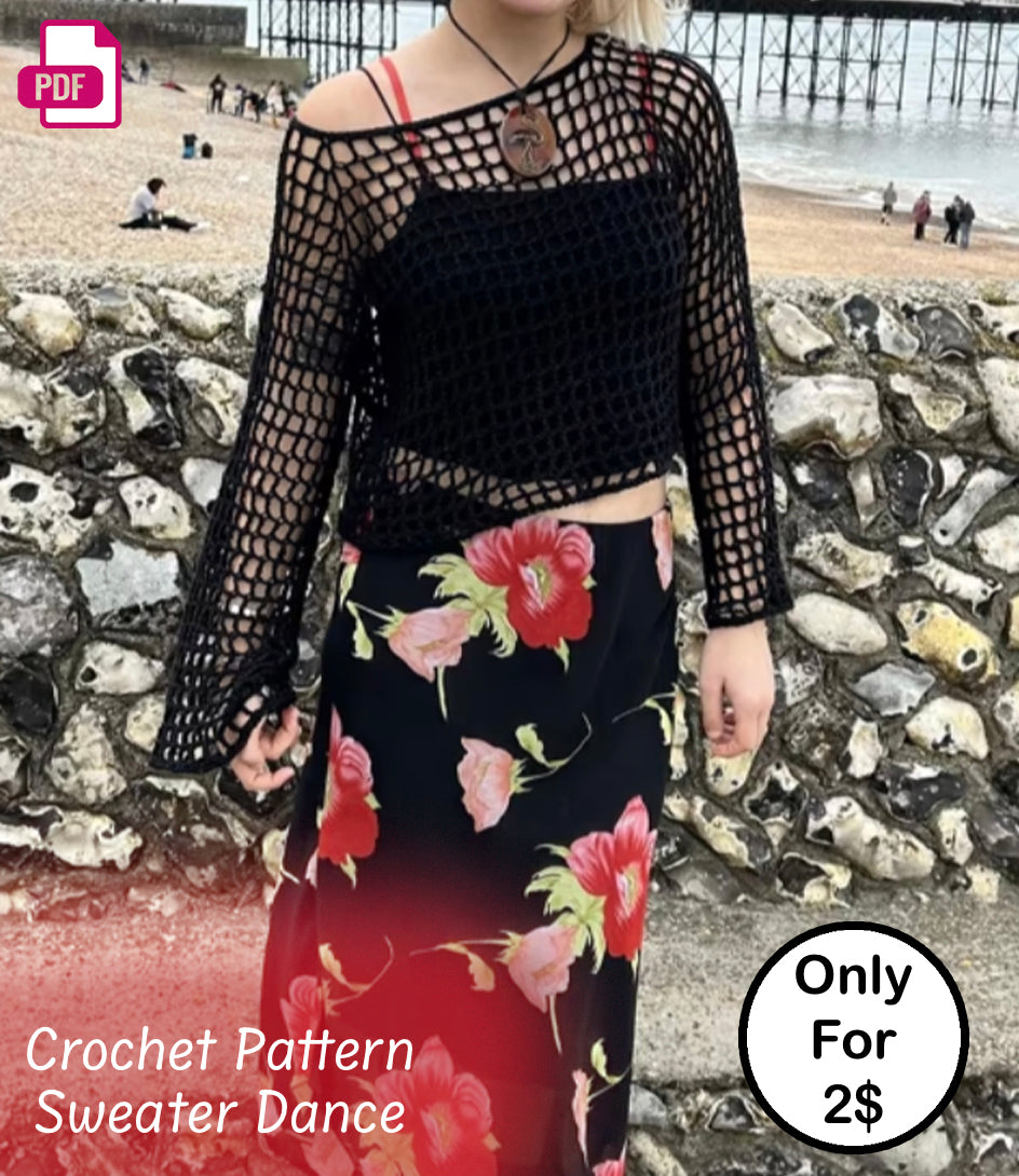 Crochet Pattern Sweater Square Dance PDF - My Crafty