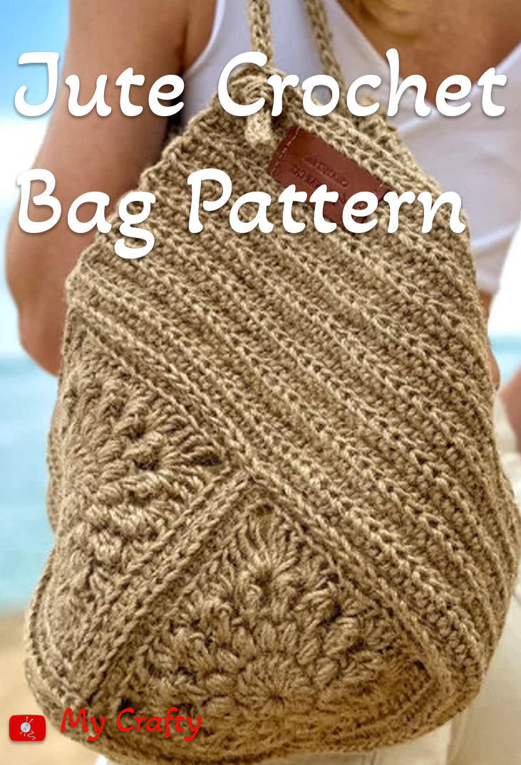 Jute Crochet Bag Pattern Stylish Granny Square - My Crafty