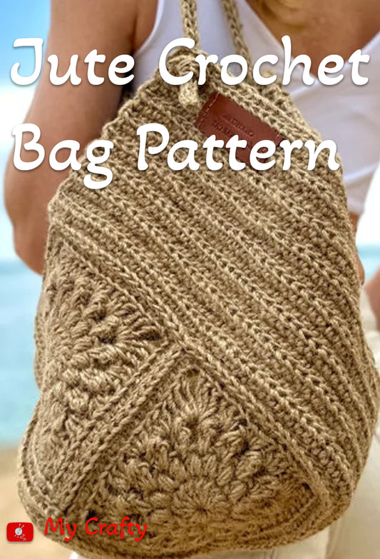Jute Crochet Bag Pattern Stylish Granny Square - My Crafty