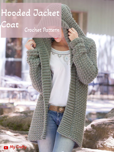 Hooded Jacket Coat Longline Vintage Crochet Pattern - My Crafty
