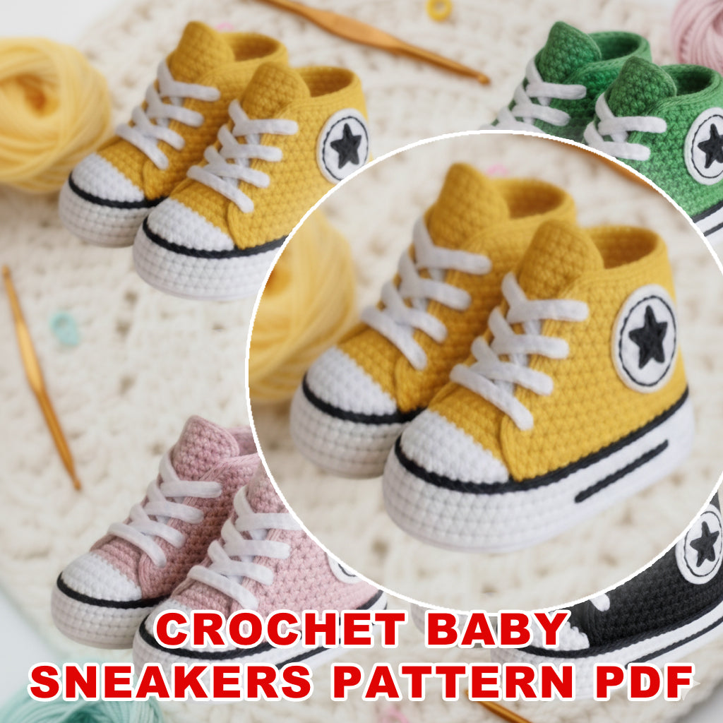 Baby Sneakers Unisex Baby Booties DIY Gift for Newborn Crochet PDF - My Crafty