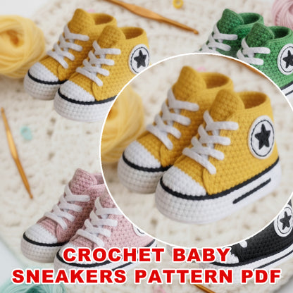 Baby Sneakers Unisex Baby Booties DIY Gift for Newborn Crochet PDF - My Crafty