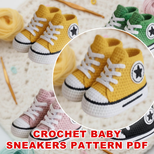 Baby Sneakers Unisex Baby Booties DIY Gift for Newborn Crochet PDF - My Crafty