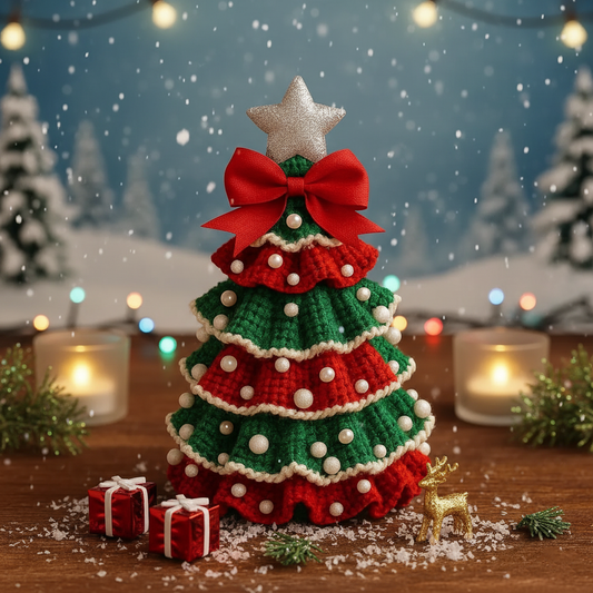 Christmas Holiday Tree Ruffled Amigurumi Crochet Pattern PDF - My Crafty