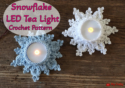 Snowflake LED Tea Light Holders Crochet Pattern - My Crafty